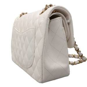 Chanel Matelasse White Caviar Bag Flap Double Cocomark
